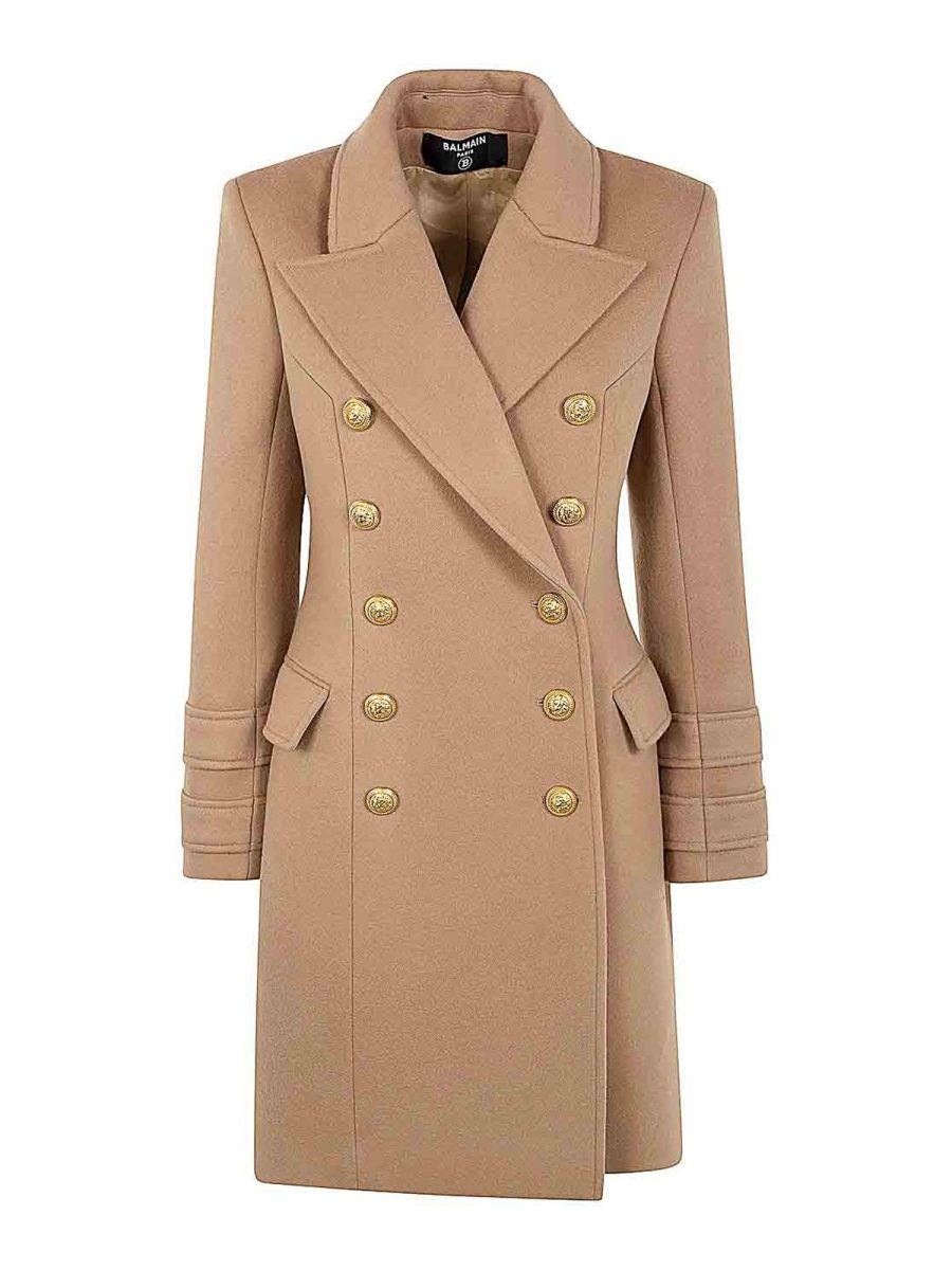 Balmain Manteau Court - Marron