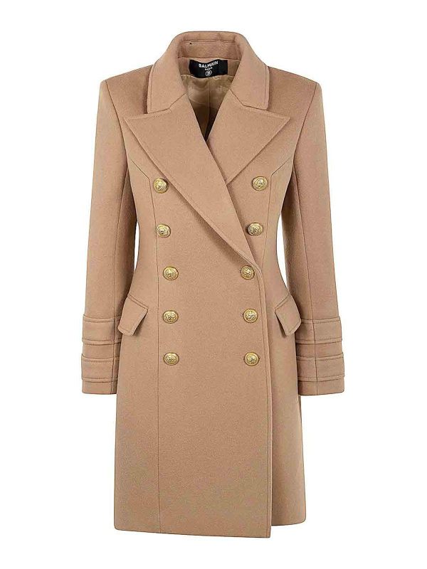 Balmain Manteau Court - Marron