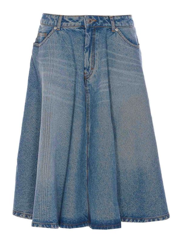 Ami Paris Jupe Midi - Bleu