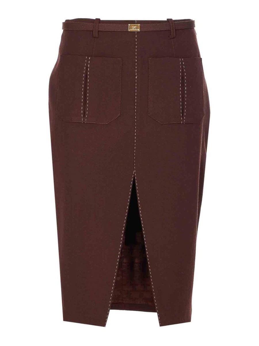 Elisabetta Franchi Jupe Midi - Marron