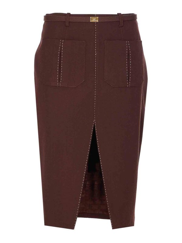 Elisabetta Franchi Jupe Midi - Marron