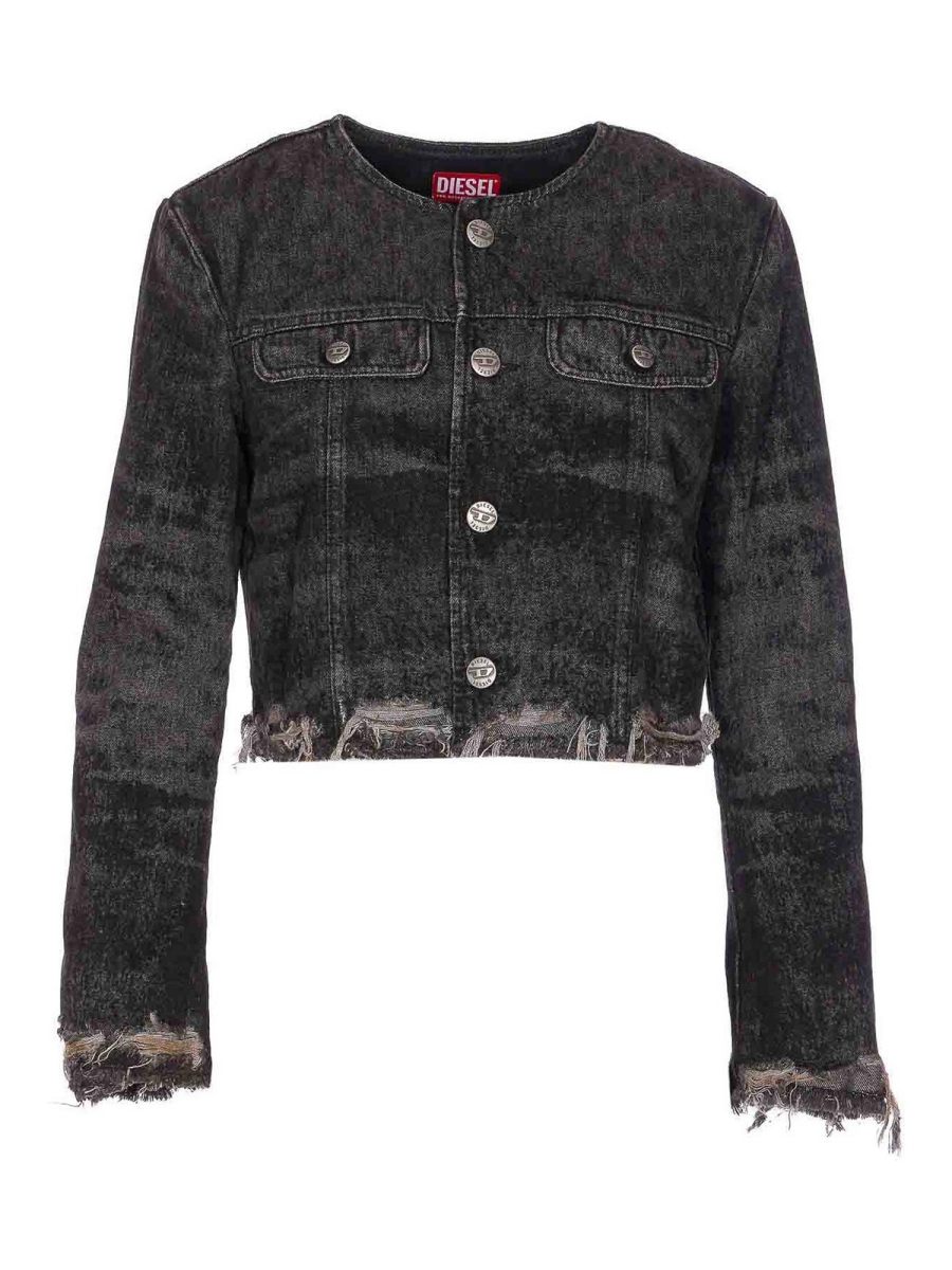 Diesel Veste En Jean - Noir
