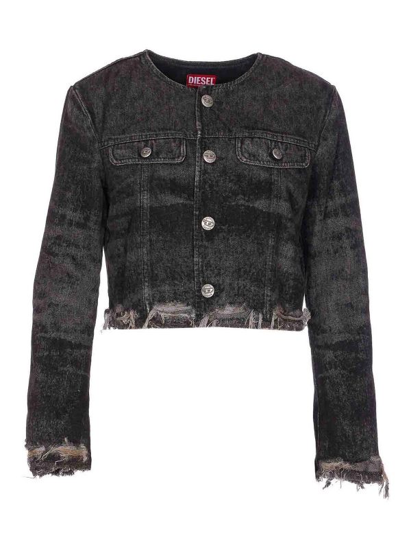 Diesel Veste En Jean - Noir