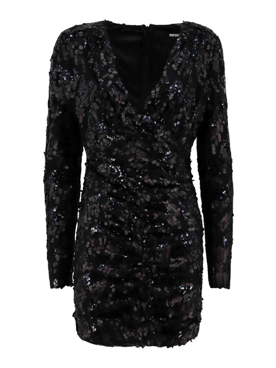 Rotate Birger Christensen Robe Au Genou - Noir