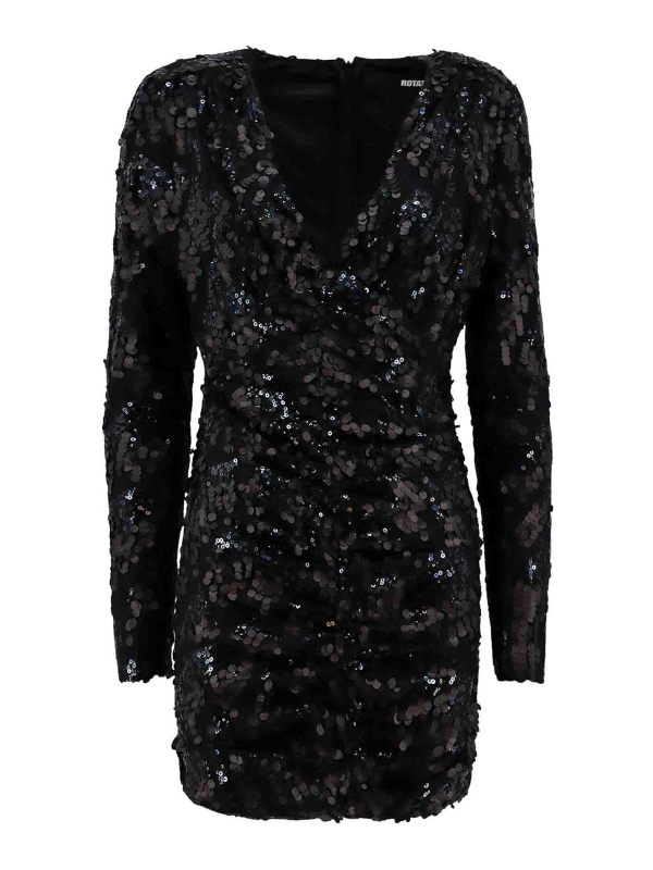 Rotate Birger Christensen Robe Au Genou - Noir