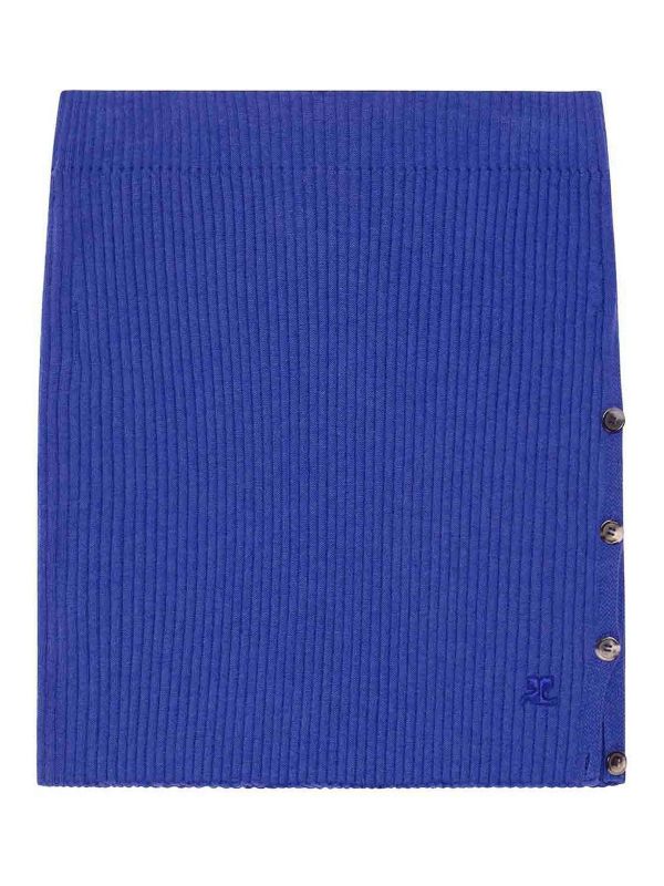 Courreges Jupe Midi - Bleu Clair