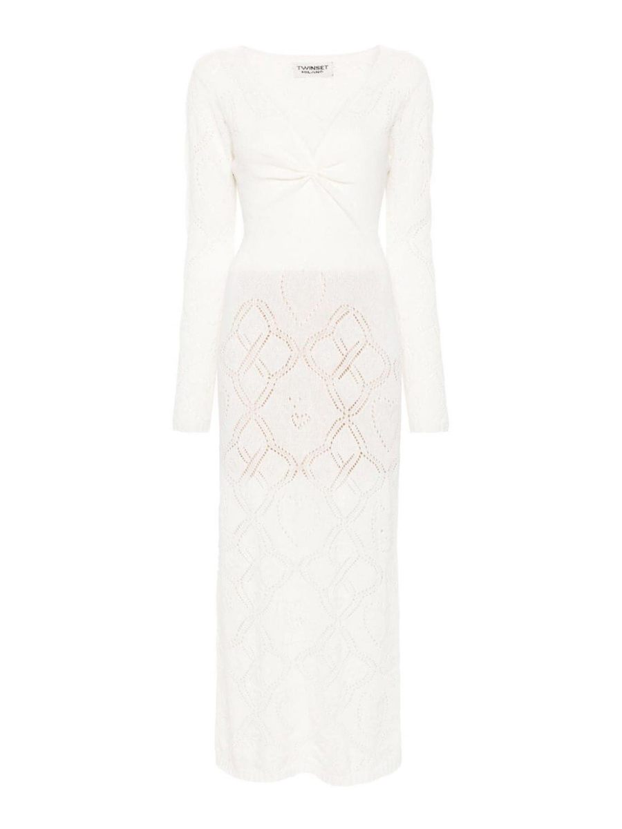 Twinset Robe Au Genou - Crème