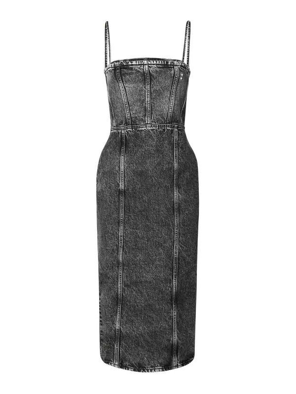 Icon Denim Maxi Robe - Gris