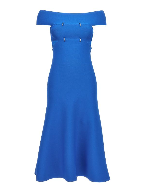 Alexander Mcqueen Robe Au Genou - Bleu