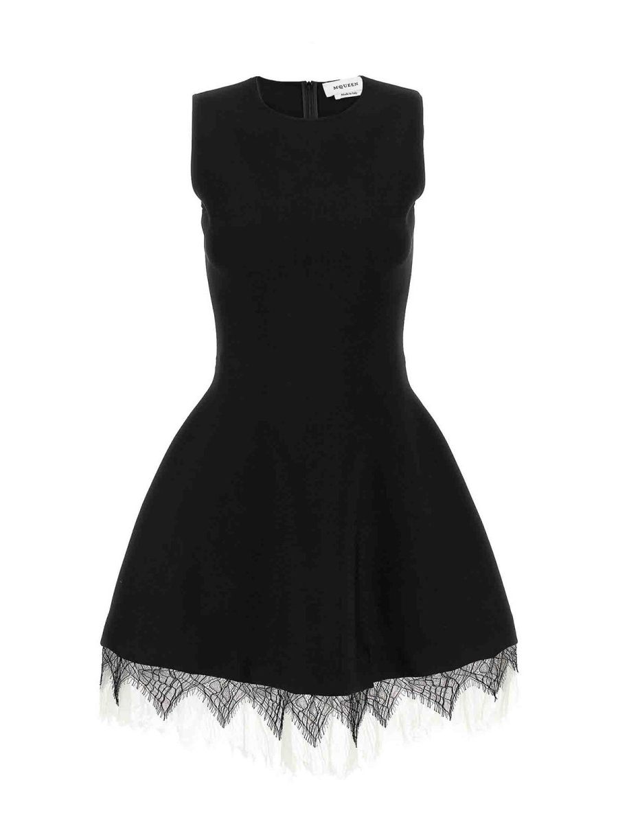 Alexander Mcqueen Robe Au Genou - Noir
