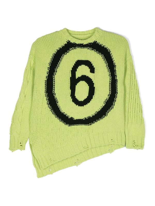 MM6 Maison Margiela Pull Col Rond - Vert