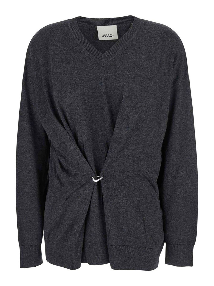 Isabel Marant Pull Col Rond - Gris Foncé