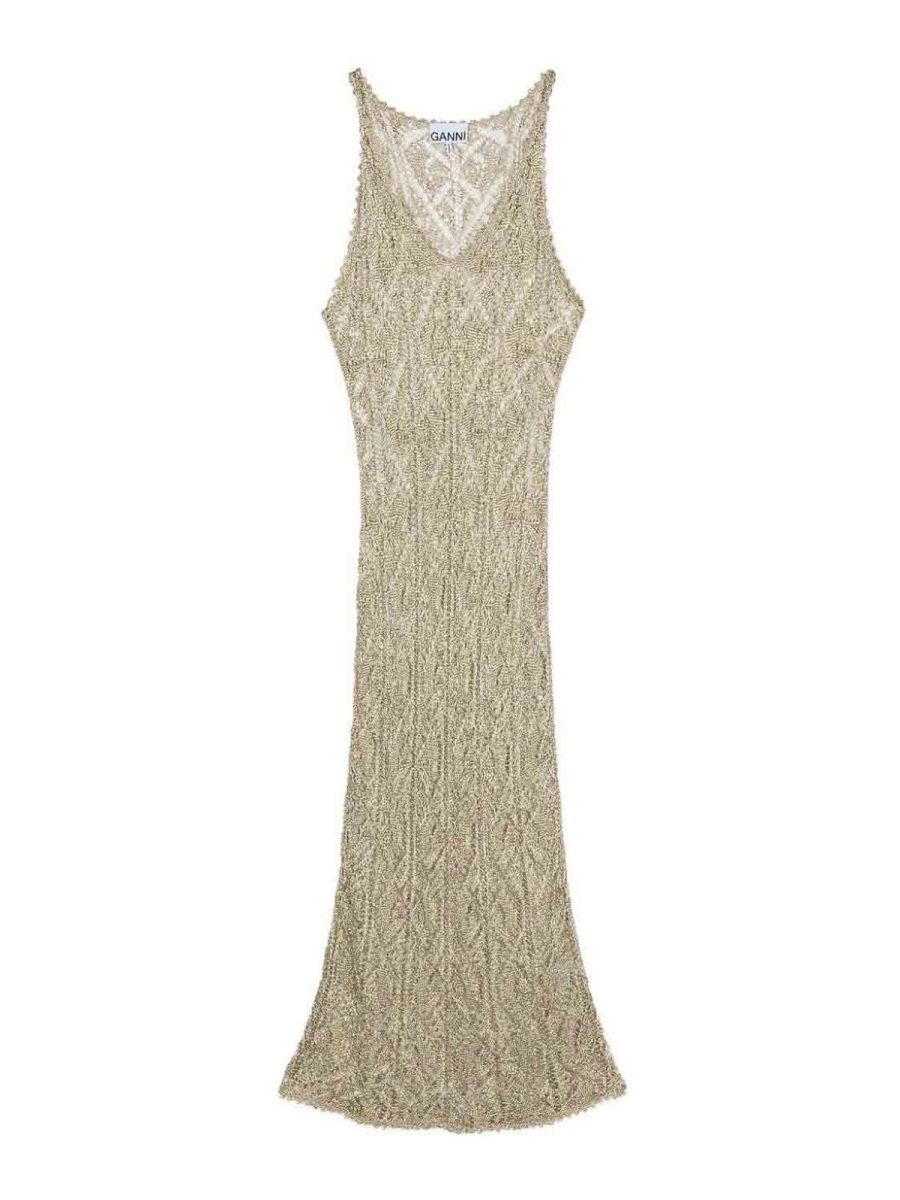 Ganni Maxi Robe - Or