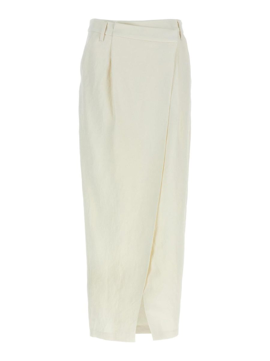 Brunello Cucinelli Jupe Midi - Blanc