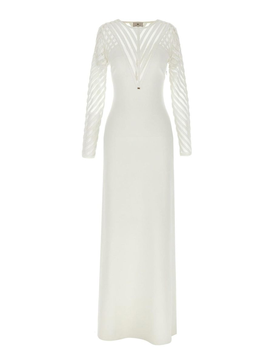 Elisabetta Franchi Robe Au Genou - Blanc