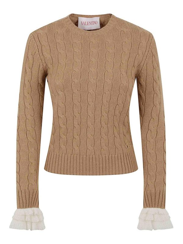 Valentino Garavani Pull Col Bateau - Marron Clair