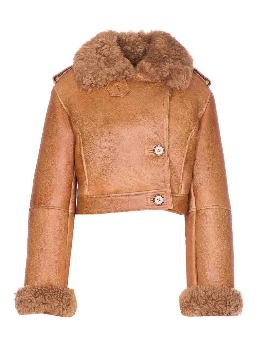 Chloe' Blouson En Cuir - Marron