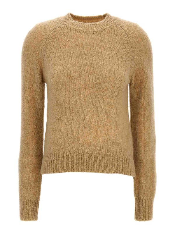 Dries Van Noten Pull Col Rond - Beige