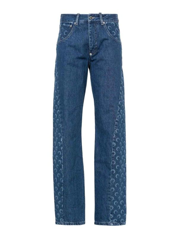 Marine Serre Jean Bootcut - Bleu
