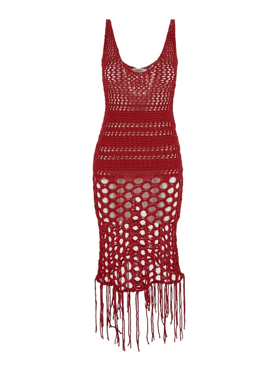 Laneus Robe Au Genou - Rouge