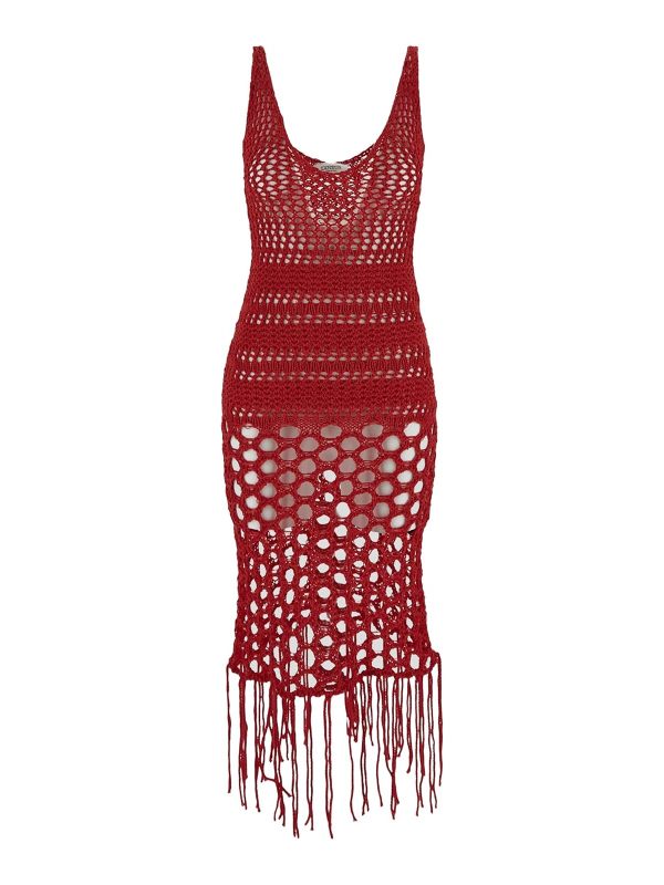 Laneus Robe Au Genou - Rouge