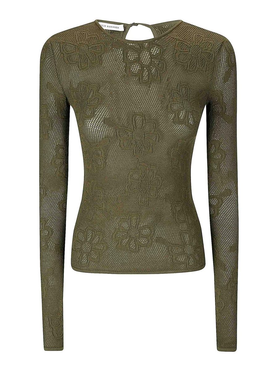 Cecilie Bahnsen Top - Vert Foncé