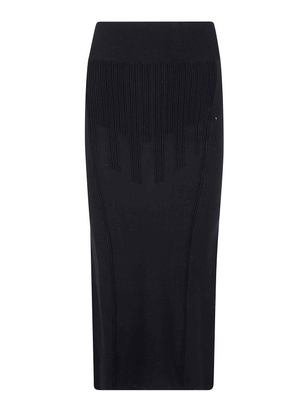 Mugler Robe Au Genou - Noir