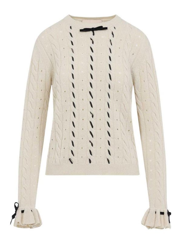 Valentino Pull Col Rond - Blanc