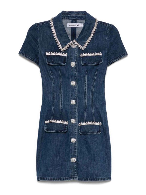 Self Portrait Robe Courte - Bleu