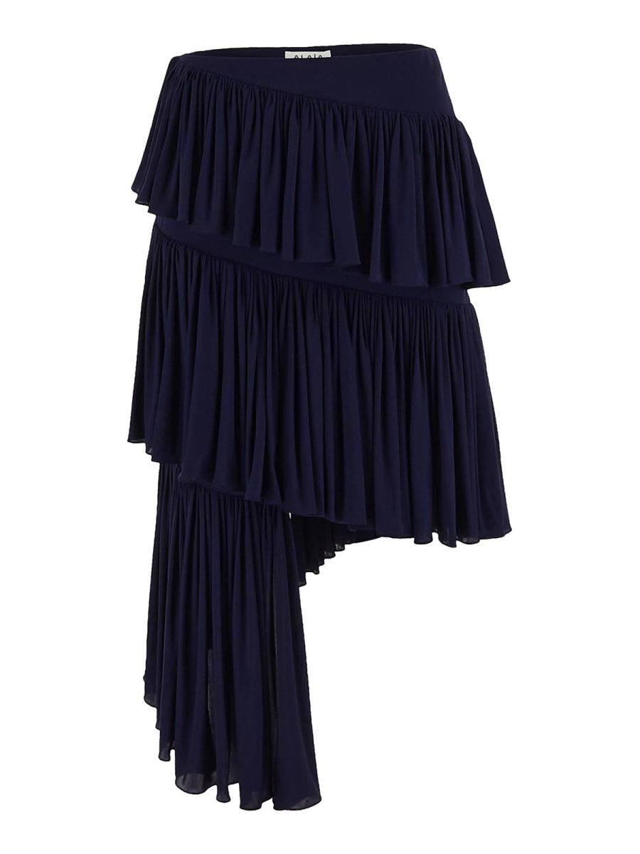 Alaïa Jupe Midi - Bleu Foncé