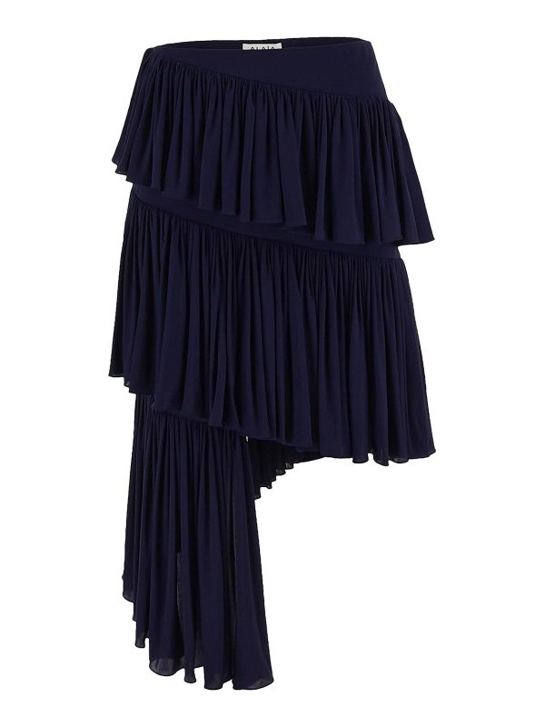 Alaïa Jupe Midi - Bleu Foncé