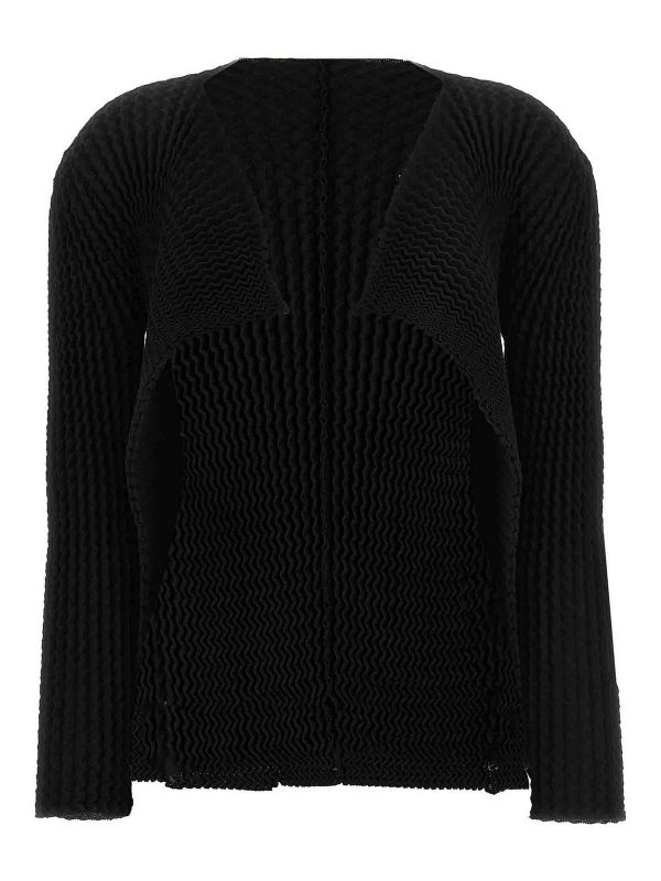 Pleats Please Issey Miyake Cardigan - Noir