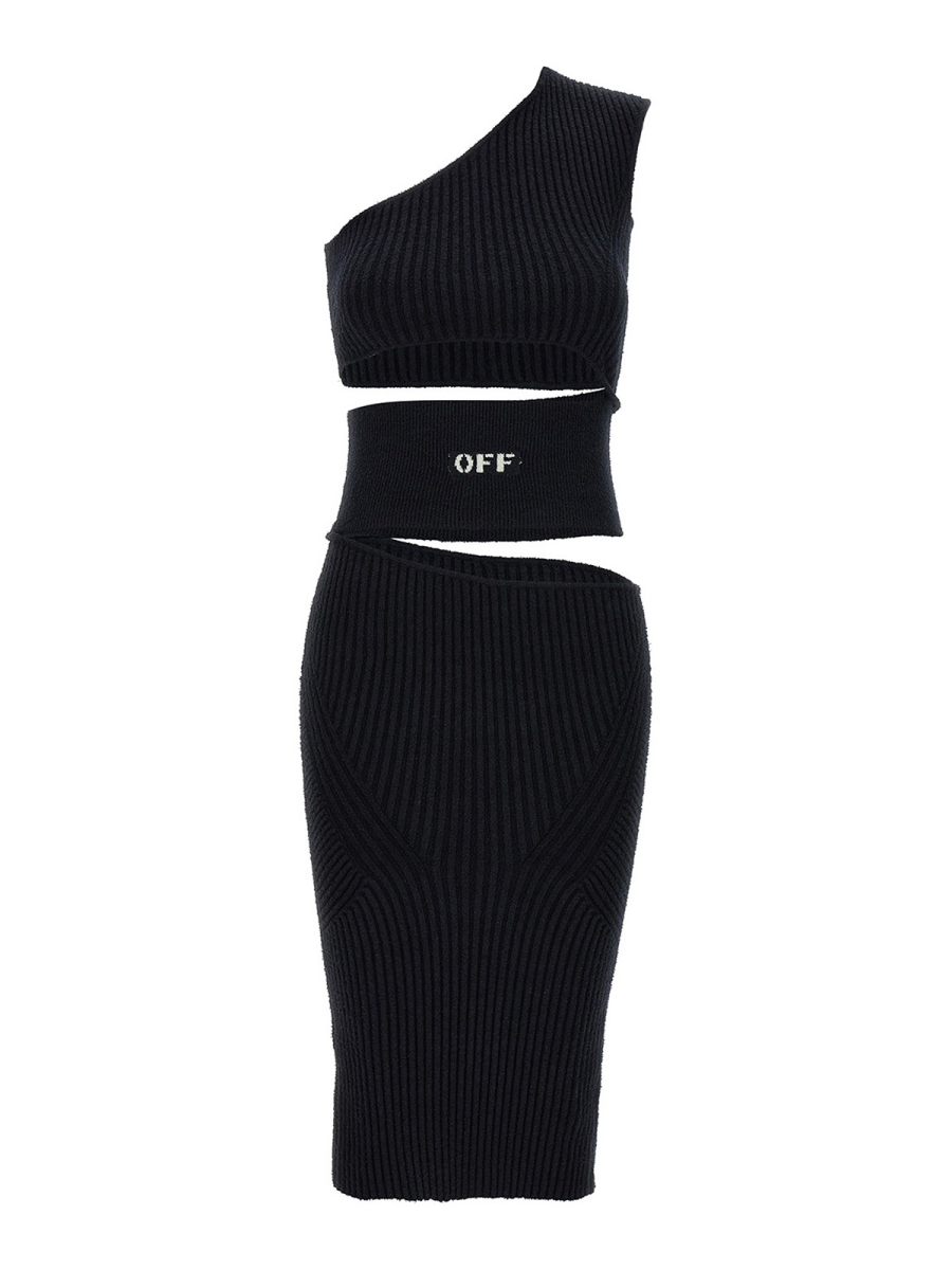 Off-White Robe Au Genou - Noir