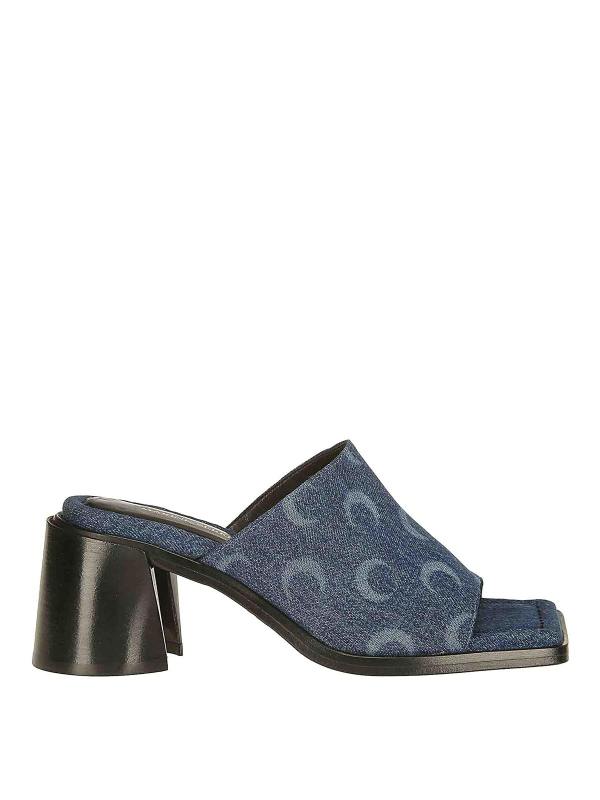 Marine Serre Mules - Bleu