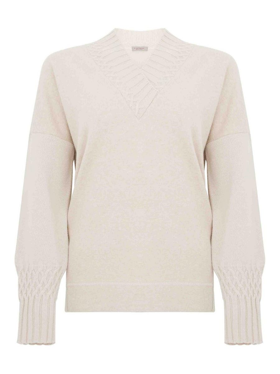 D. Exterior Pull Col Rond - Blanc