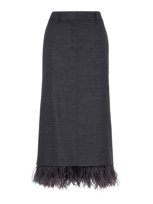 Brunello Cucinelli Jupe Midi - Gris