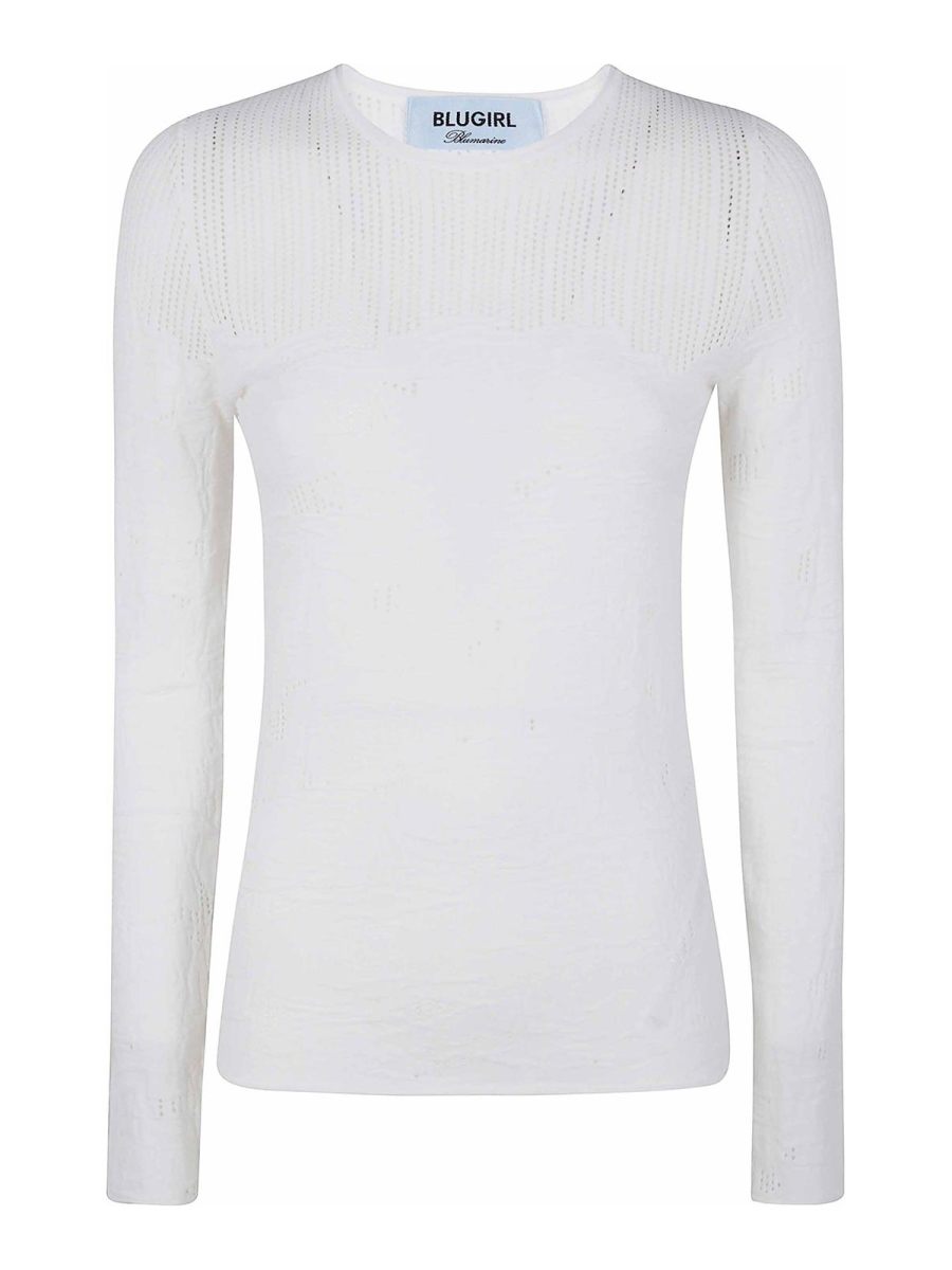 Blugirl Pull Col Rond - Blanc