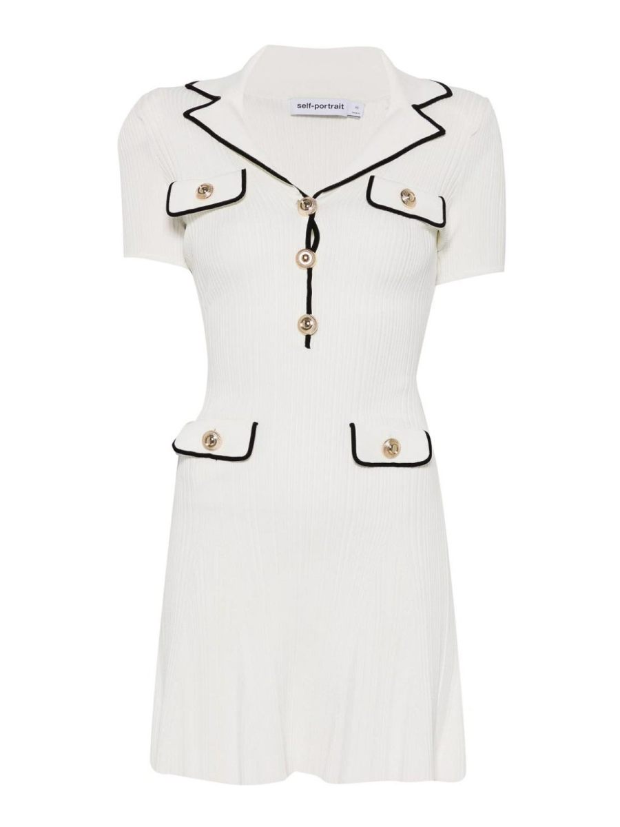 Self Portrait Robe Courte - Blanc