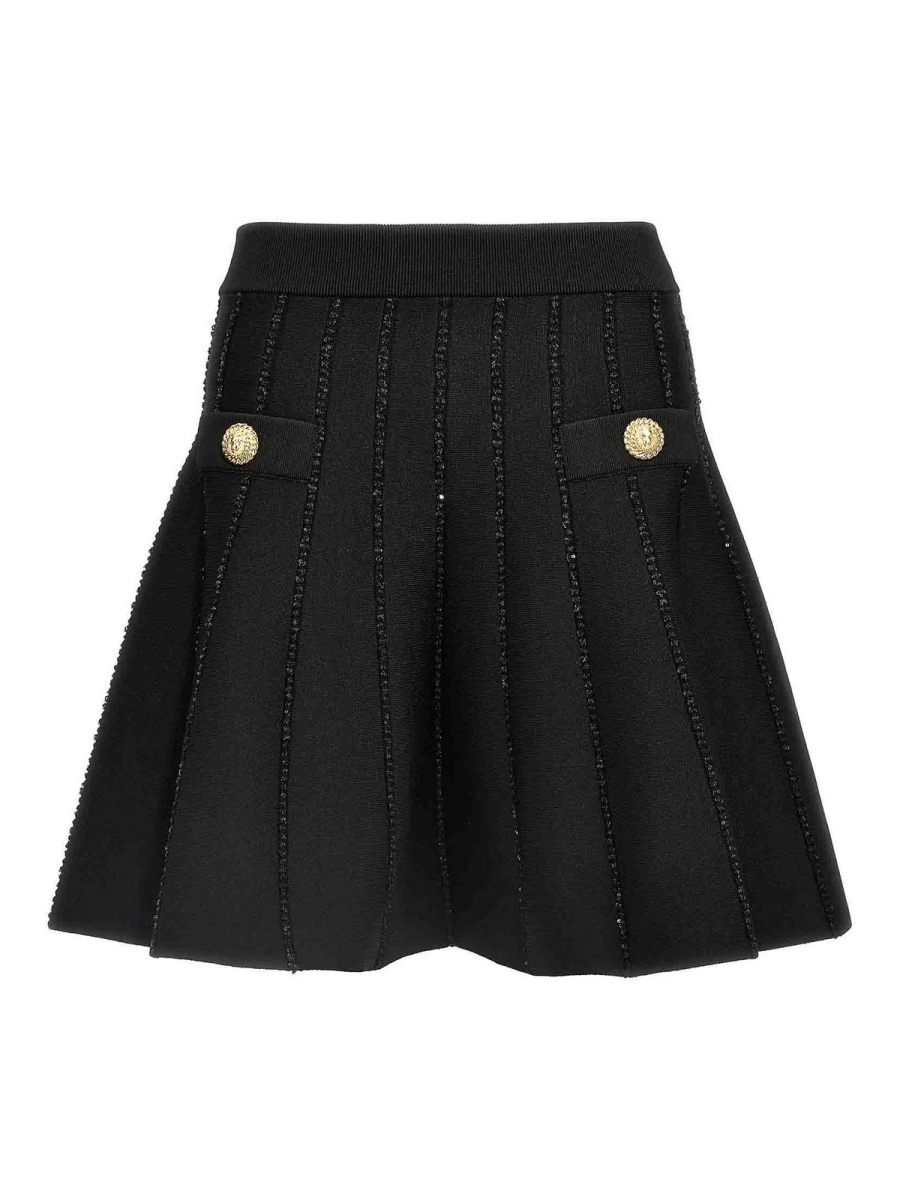Balmain Jupe Midi - Noir