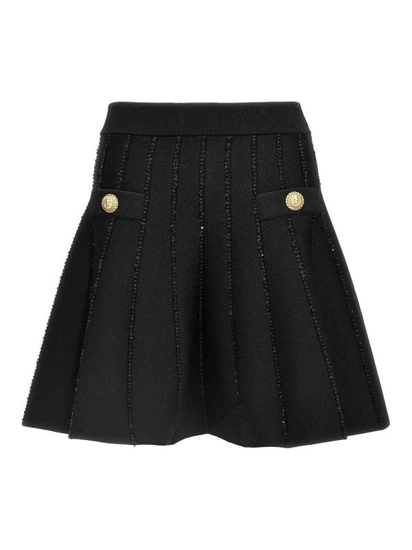 Balmain Jupe Midi - Noir