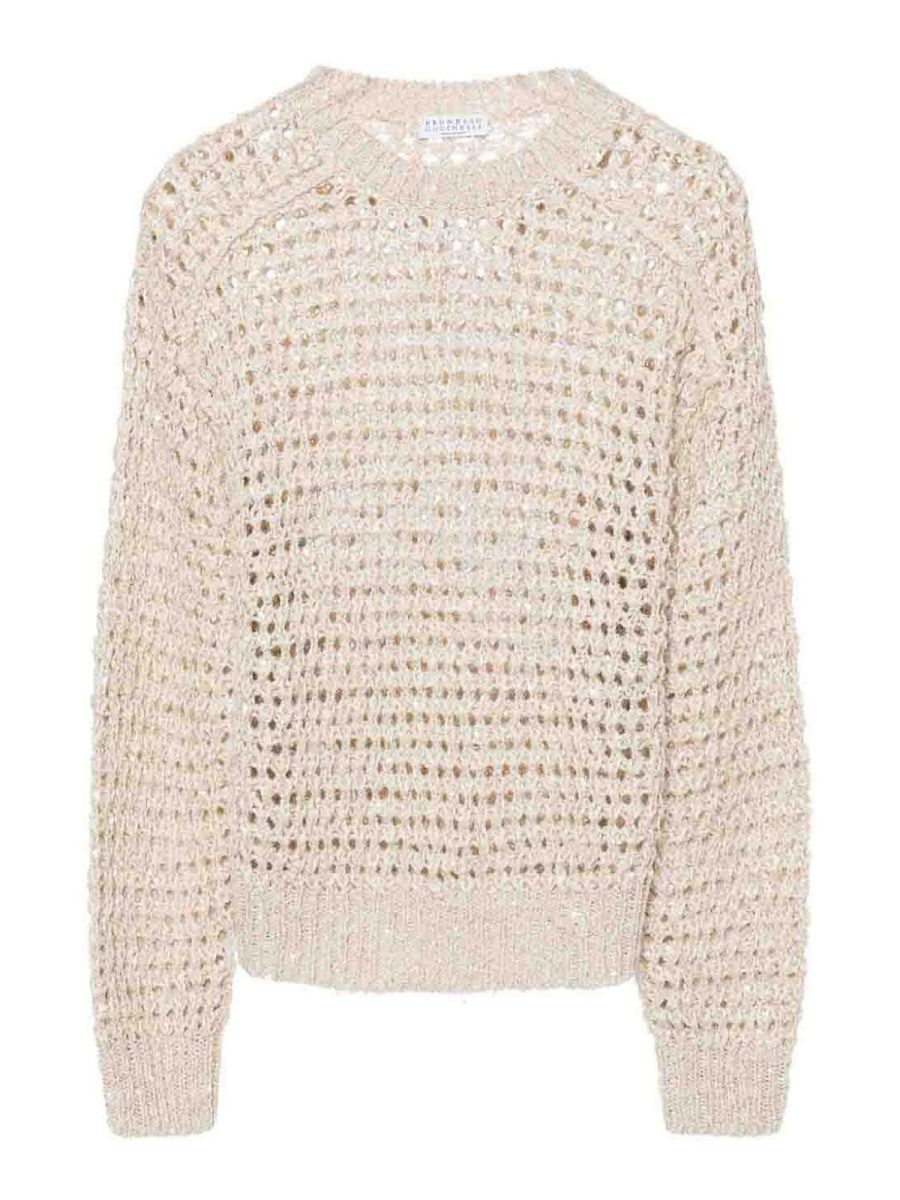 Brunello Cucinelli Pull Col Rond - Beige