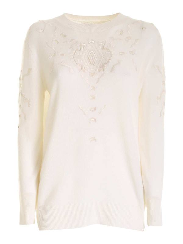 Ermanno Scervino Pull Col Rond - Blanc