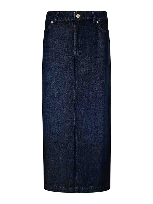 7 For All Mankind Jupe Midi - Bleu Foncé