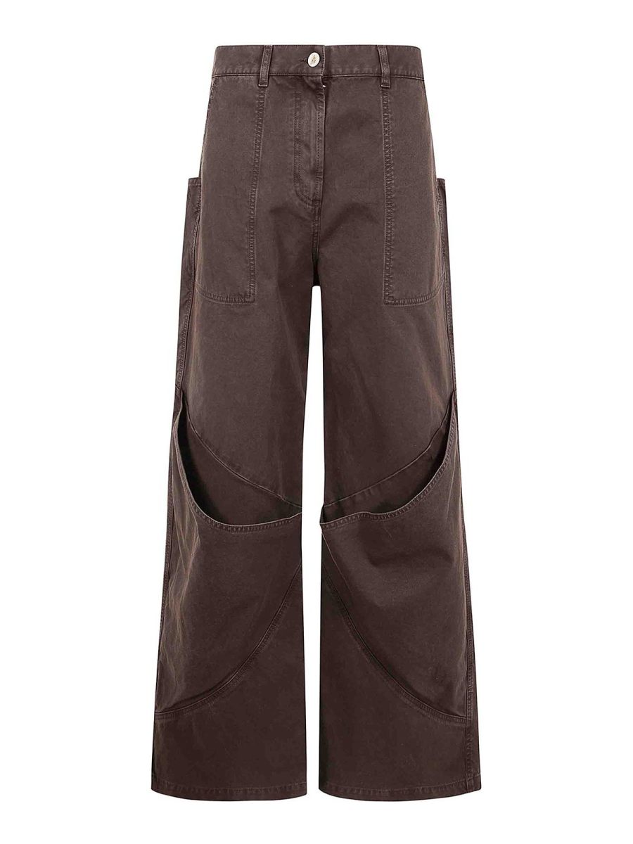 The Attico Pantalons Décontractés - Marron