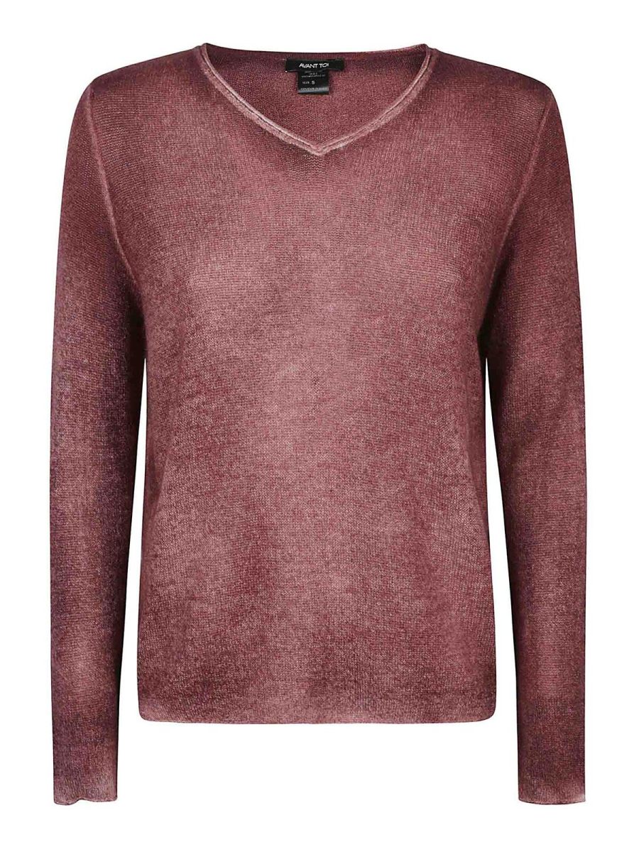 Avant Toi Pull Col Rond - Rouge Brun
