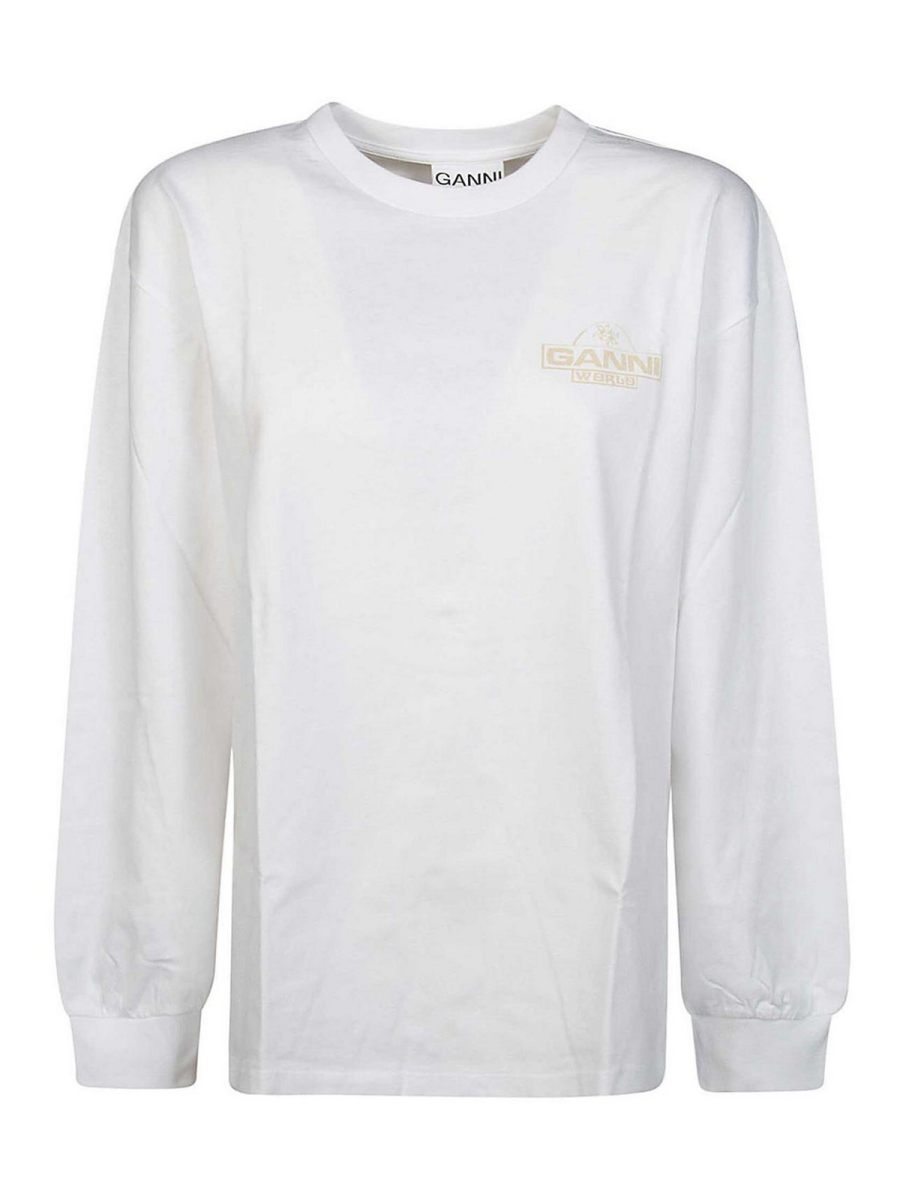 Ganni T-Shirt - Blanc