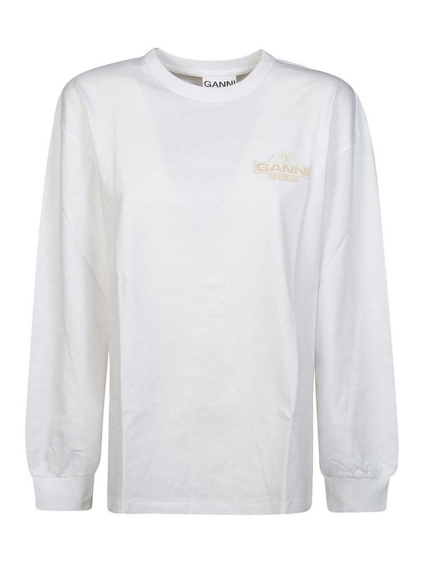 Ganni T-Shirt - Blanc
