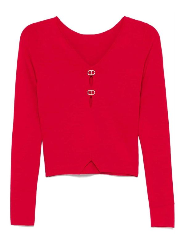 Twinset Pull Col Rond - Rouge