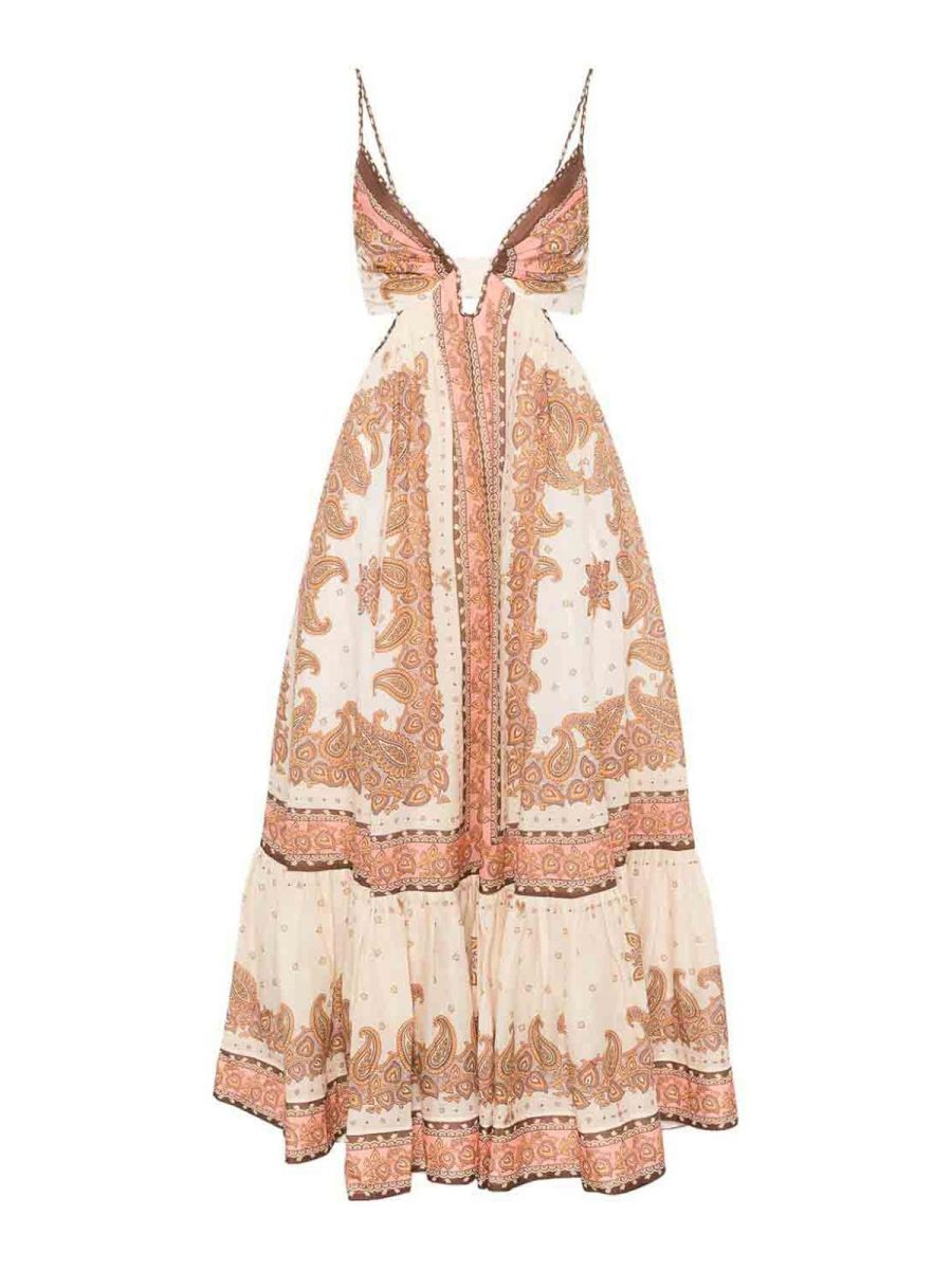 Zimmermann Maxi Robe - Orange