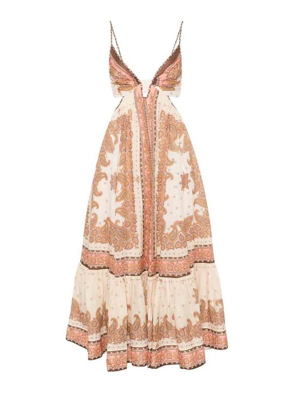 Zimmermann Maxi Robe - Orange